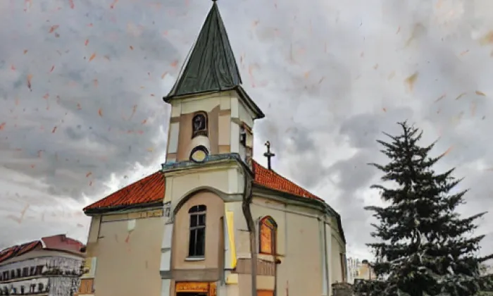 Kostel svatého Kříže (Blazice) – zima