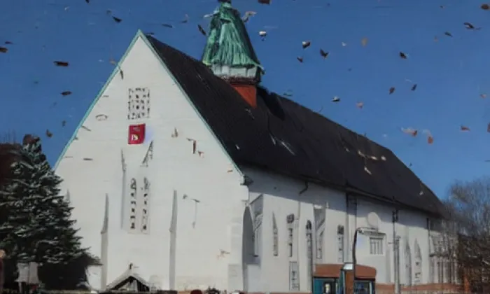 kostel svatého Kříže (Javorník) – akvarel