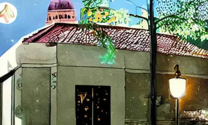 kostel svatého Kříže (Nebovidy) – noc