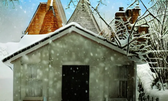 kostel svatého Kříže (Nebovidy) – winter