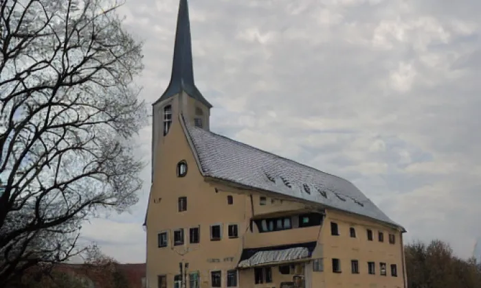 kostel svatého Kříže (Rybáře) – akvarel