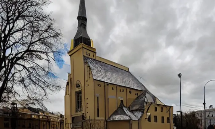 kostel svatého Kříže (Rybáře) – zima