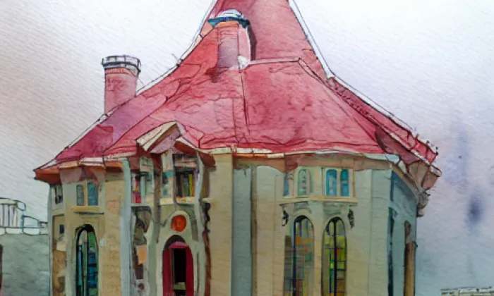 Kostel svatého Karla Boromejského (Písek) – akvarel