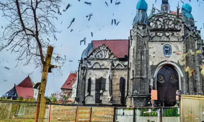 Kostel svatého Kryštofa (Kryštofovo Údolí) – akvarel
