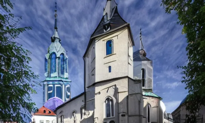 Kostel svatého Linharta (Hlavice) – zima