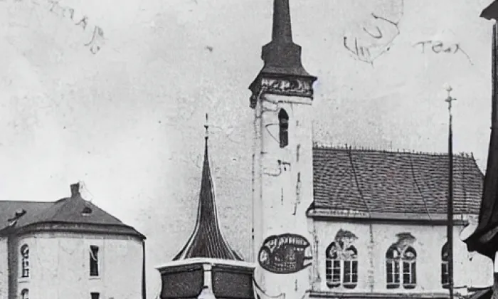 kostel svatého Linharta (Prameny) – zima