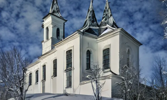 Kostel svatého Linharta (Vysoké Žibřidovice) – winter