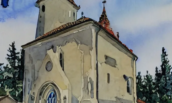 Kostel svatého Marka (Potštejn) – akvarel