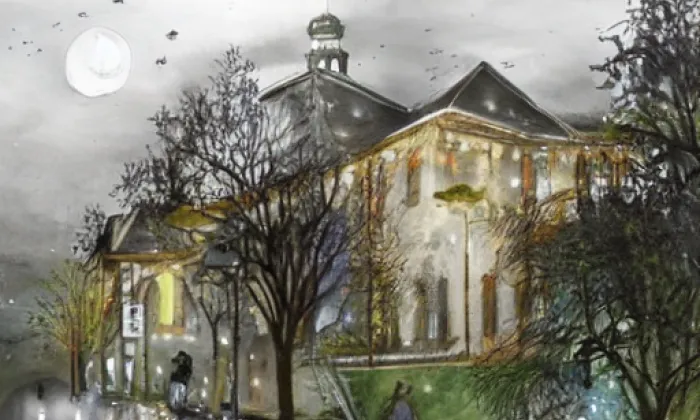 Kostel svatého Martina (Široká Niva) – noc