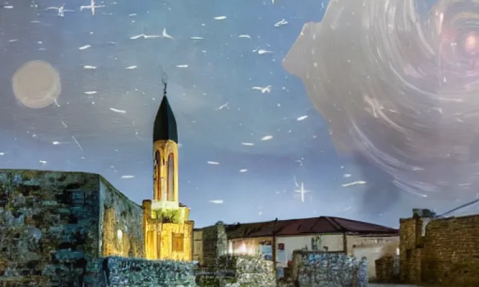 kostel svatého Martina (Dolní Benešov) – noc