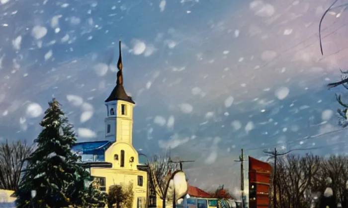 kostel svatého Martina (Dolní Benešov) – winter