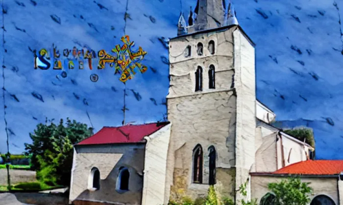 kostel svatého Martina (Dolní Loučky) – akvarel