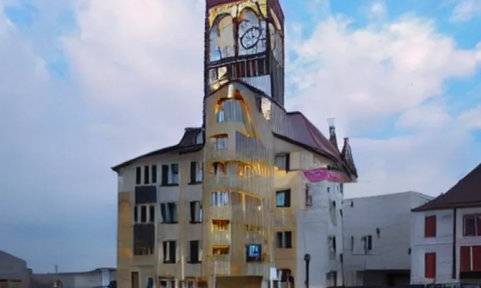 Kostel svatého Martina (Mšeno) – akvarel