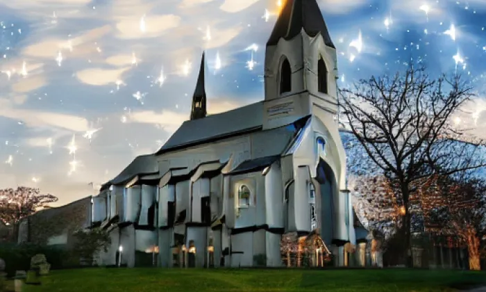Kostel svatého Martina (Měrotín) – noc