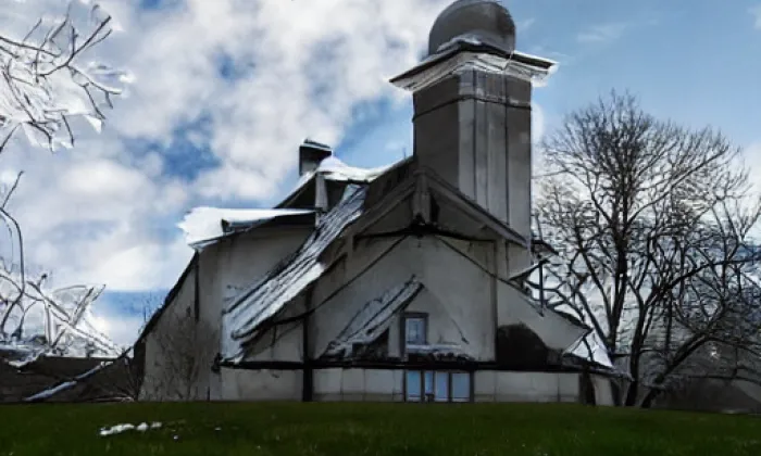 Kostel svatého Martina (Měrotín) – winter