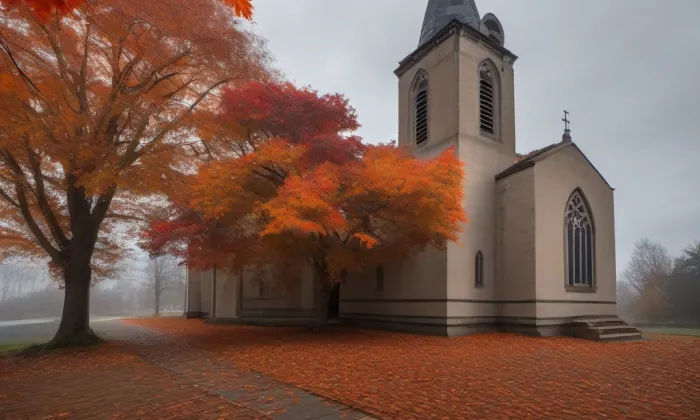Kostel svatého Martina (Zbečno) – autumn