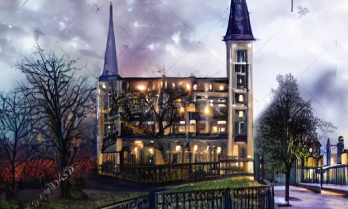 kostel svatého Martina z Tours (Zbýšov) – noc