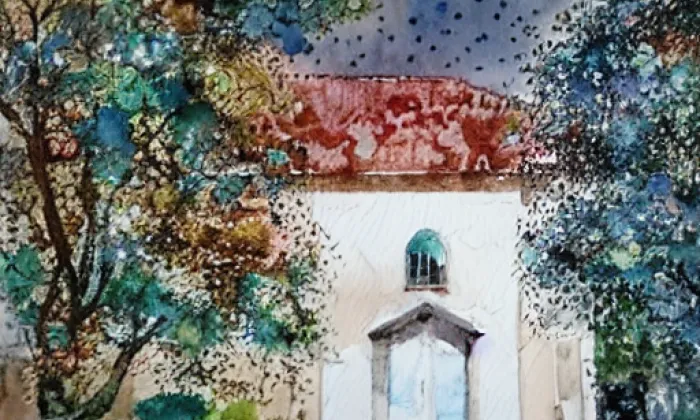 Kostel svatého Matouše (Třebonín) – akvarel