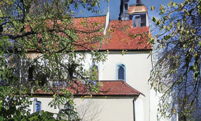 Kostel svatého Matouše (Třebonín) – autumn
