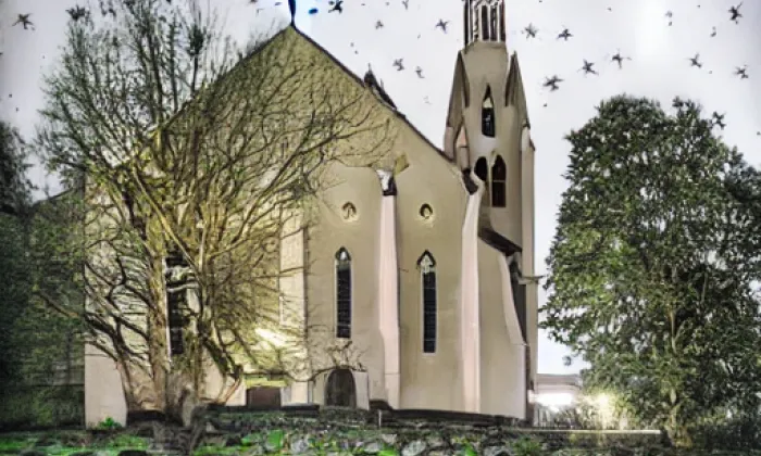 Kostel svatého Michaela archanděla (Vernéřovice) – noc