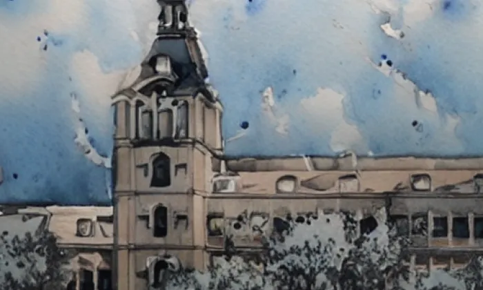 Kostel svatého Michaela archanděla (Branná) – akvarel