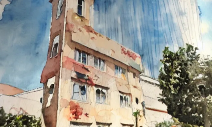 Kostel svatého Michaela archanděla (Jiříkov) – akvarel