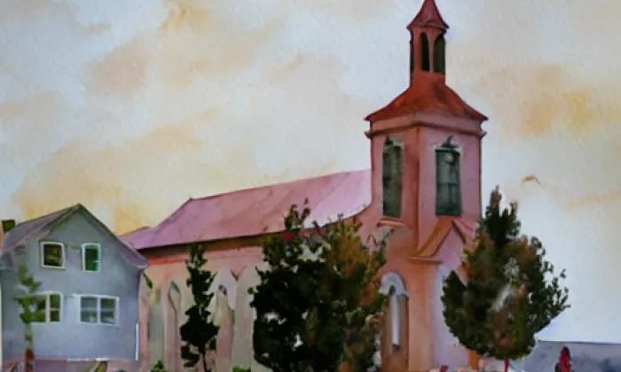 Kostel svatého Michaela archanděla (Otročín) – akvarel