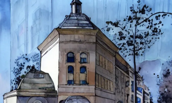Kostel svatého Michaela archanděla (Smržovka) – akvarel