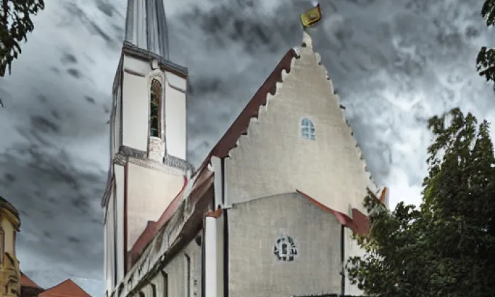 Kostel svatého Michaela archanděla (Bitozeves) – noc
