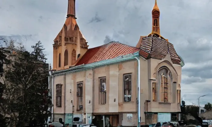Kostel svatého Michaela archanděla (Mělnické Vtelno) – akvarel