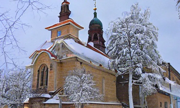 kostel svatého Michaela Archanděla (Blatno) – winter