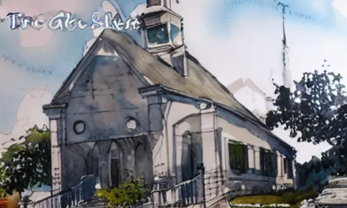 kostel svatého Michaela archanděla (Dolní Předměstí) – akvarel