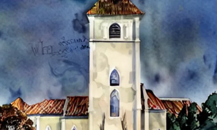 kostel svatého Michaela archanděla (Šardice) – akvarel
