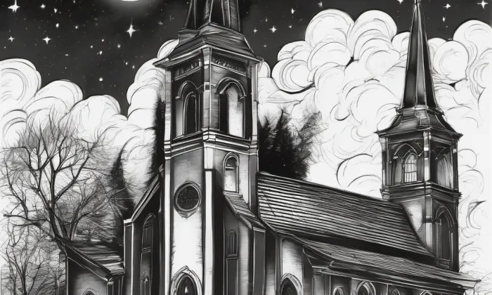 kostel svatého Michaela archanděla (Otrokovice) – noc