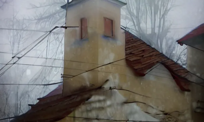 Kostel svatého Mikuláše (Úboč) – winter