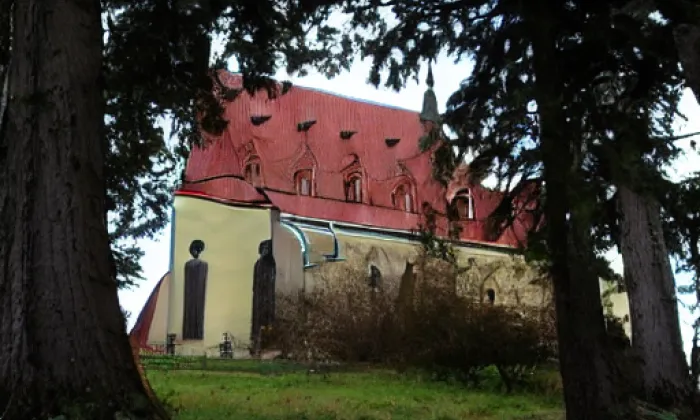 Kostel svatého Mikuláše (Štěkeň) – akvarel