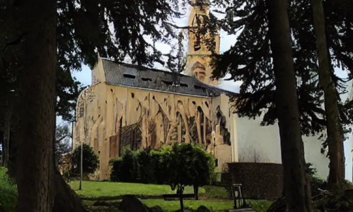 Kostel svatého Mikuláše (Štěkeň) – noc