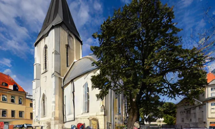 Kostel svatého Mikuláše (Bedřichov) – léto