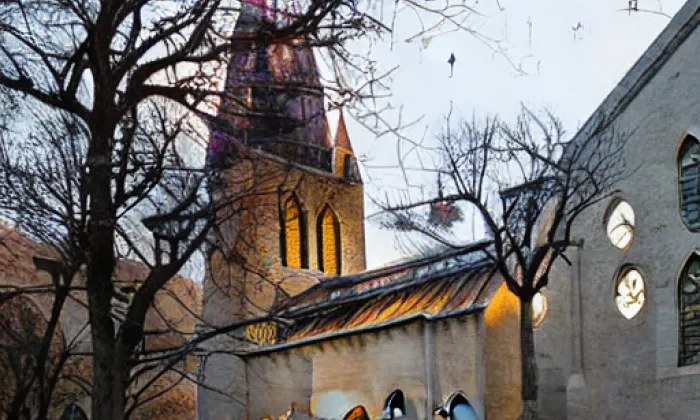 Kostel svatého Mikuláše (Drchlava) – noc