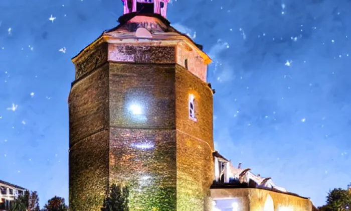 Kostel svatého Mikuláše (Droužkovice) – noc