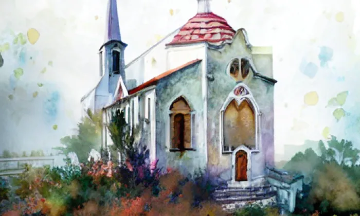 kostel svatého Mikuláše (Hynčice) – akvarel