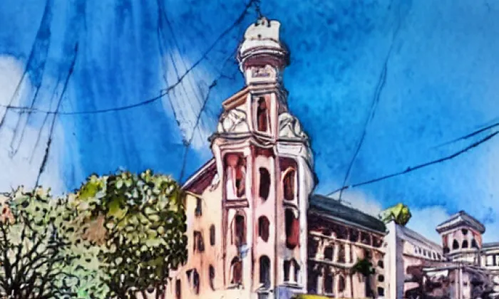 Kostel svatého Mikuláše (Lichnov) – akvarel