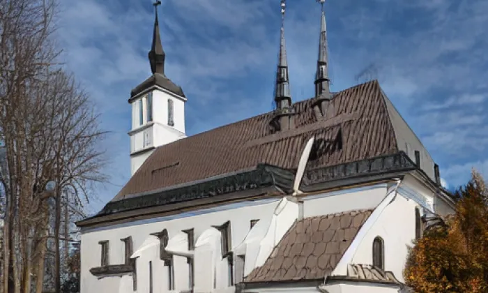 Kostel svatého Mikuláše (Maletín) – akvarel