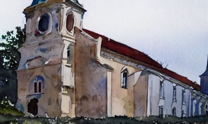 Kostel svatého Mikuláše (Mikulov) – akvarel