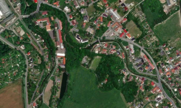 Kostel svatého Mikuláše (Nový Jičín) – letecký pohled