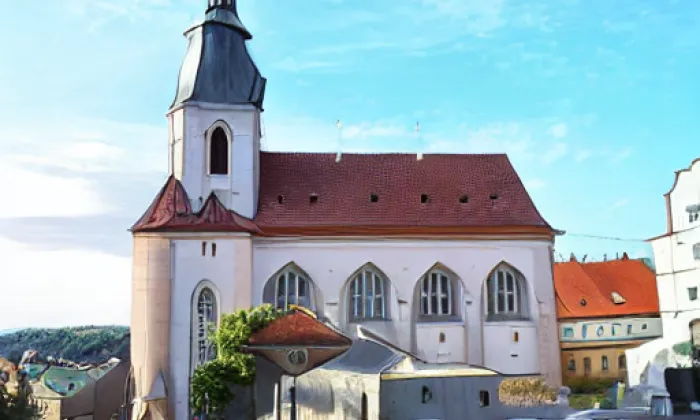 Kostel svatého Mikuláše (Nový Knín) – autumn