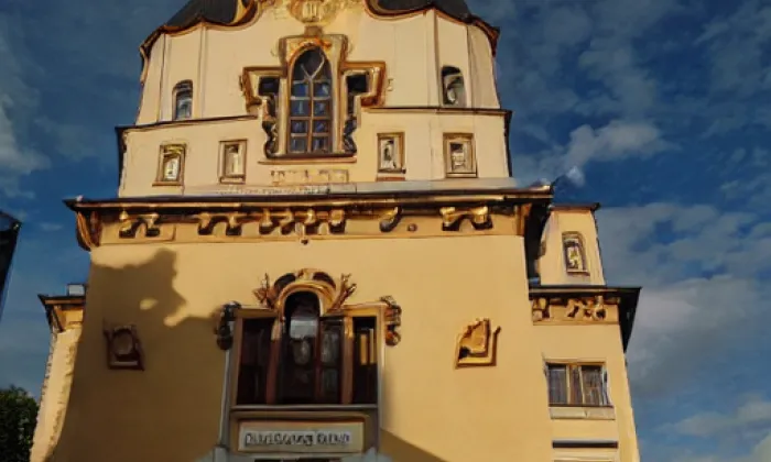 Kostel svatého Mikuláše (Slabce) – akvarel