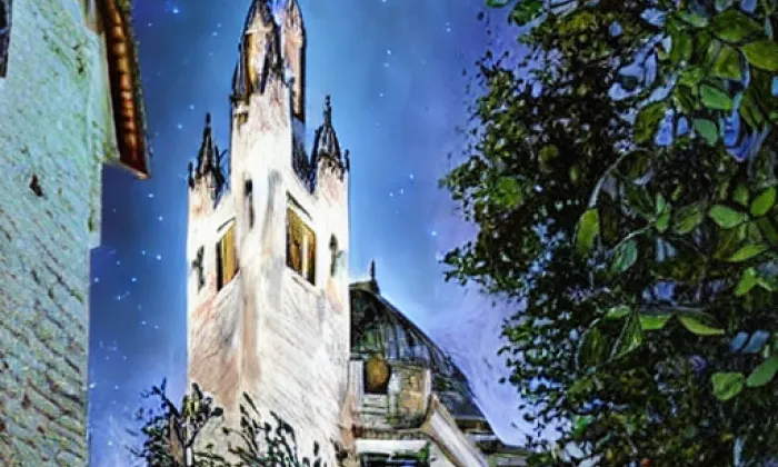 Kostel svatého Mikuláše (Velké Žernoseky) – noc