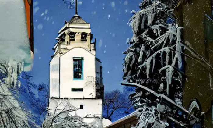 Kostel svatého Mikuláše (Velké Žernoseky) – winter