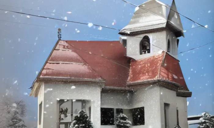 kostel svatého Mikuláše a Václava v Pouzdřanech – winter